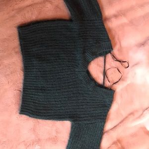Green formal v-neck sweater